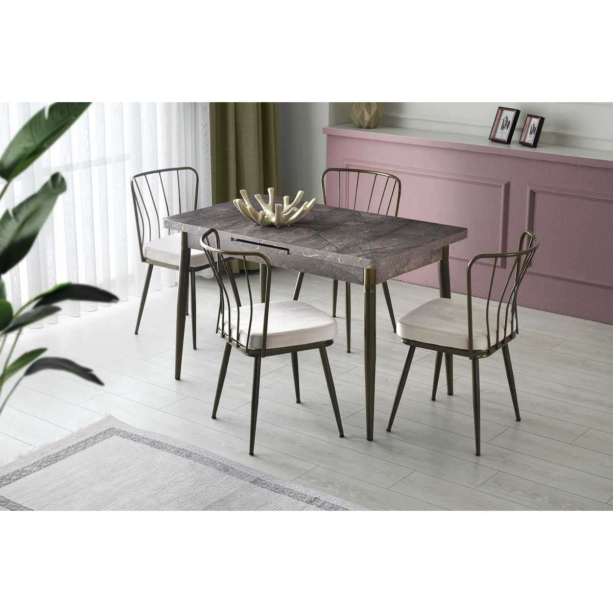 Kalune Design Ay Extendable Dining Table, Grey