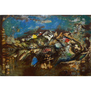 Kayoom Metal Mural Fish, Blue