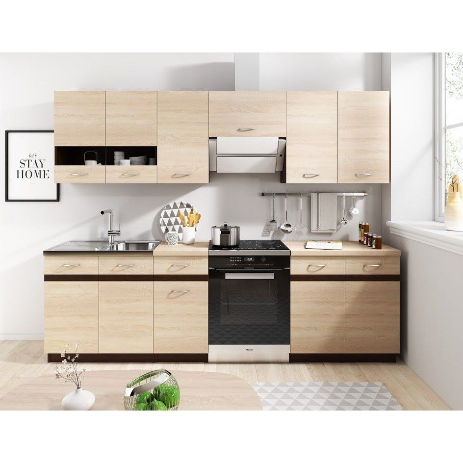 Wipmeb Bottom Kitchen Cabinet, Brown, Black