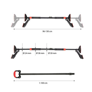 Retractor Crossbar HMS DDG03 Door Pull-Up Bar With Bear Rings, 96 - 130 cm
