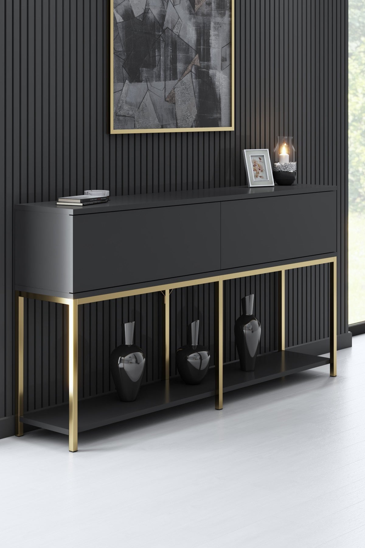 Kalune Design Lord Console Table, Anthracite