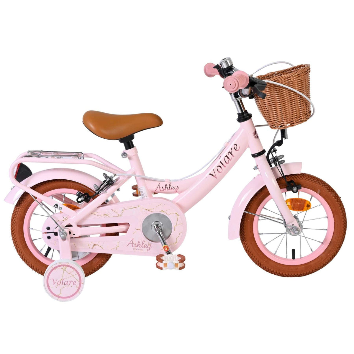 Volare Ashley Children's Bicycle with Training Wheels, Pink