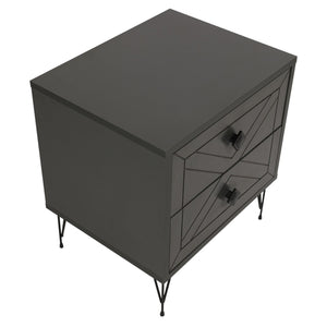 Kalune Design Luna Bedside Table, Black