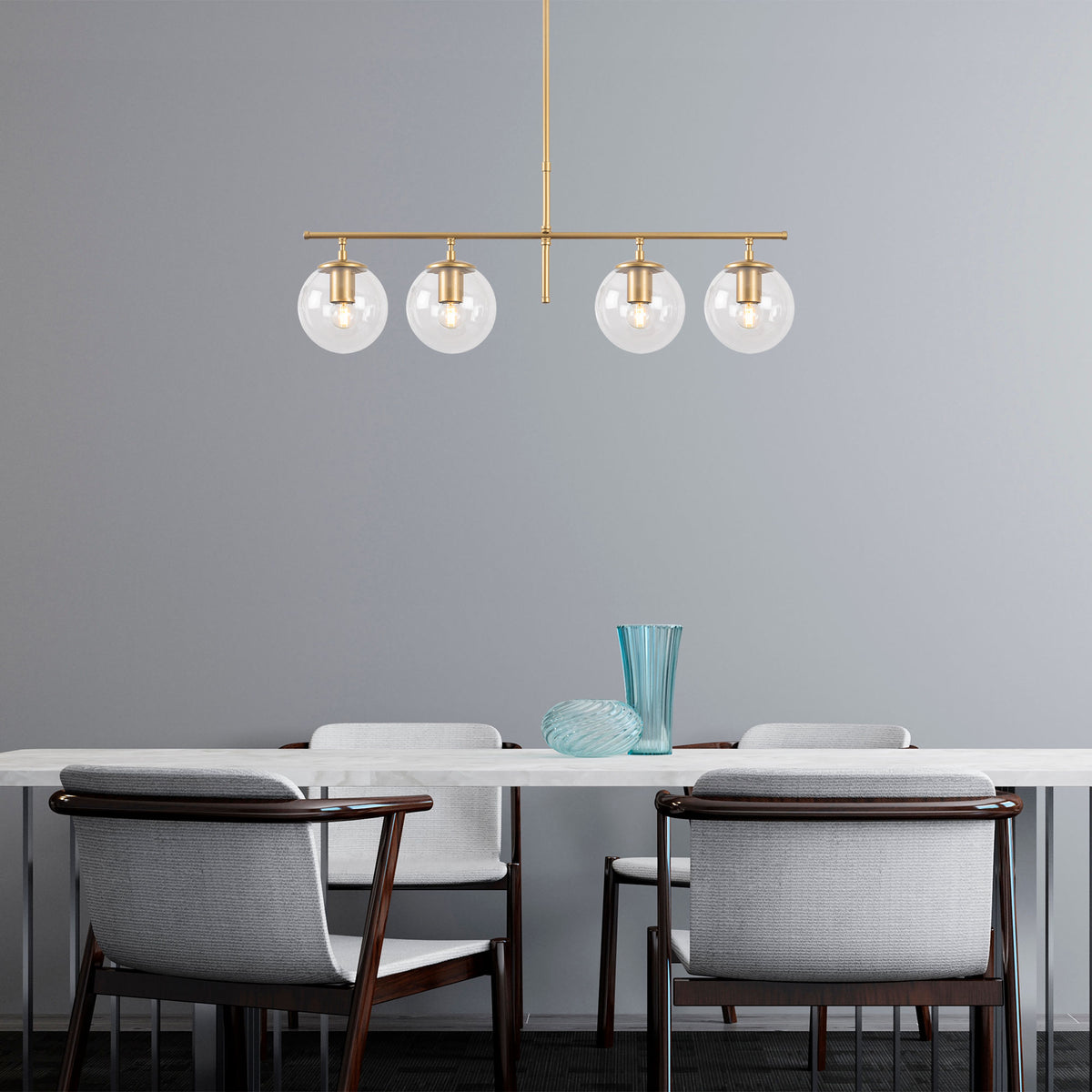 Opviq Roe 4 Light Ceiling Pendant, Gold