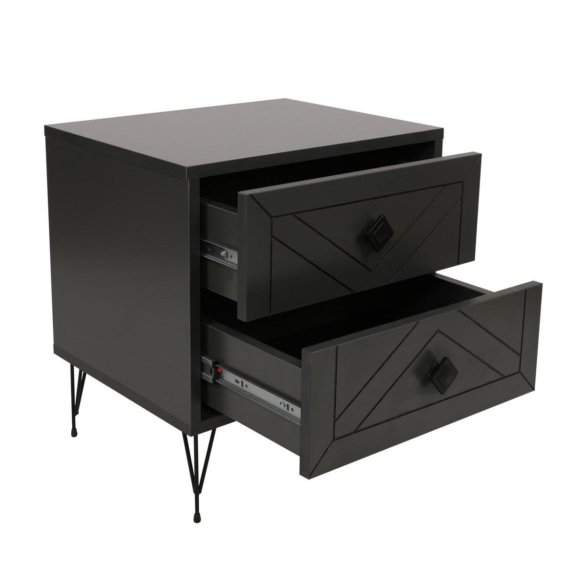 Kalune Design Luna Bedside Table, Black