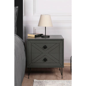 Kalune Design Luna Bedside Table, Black