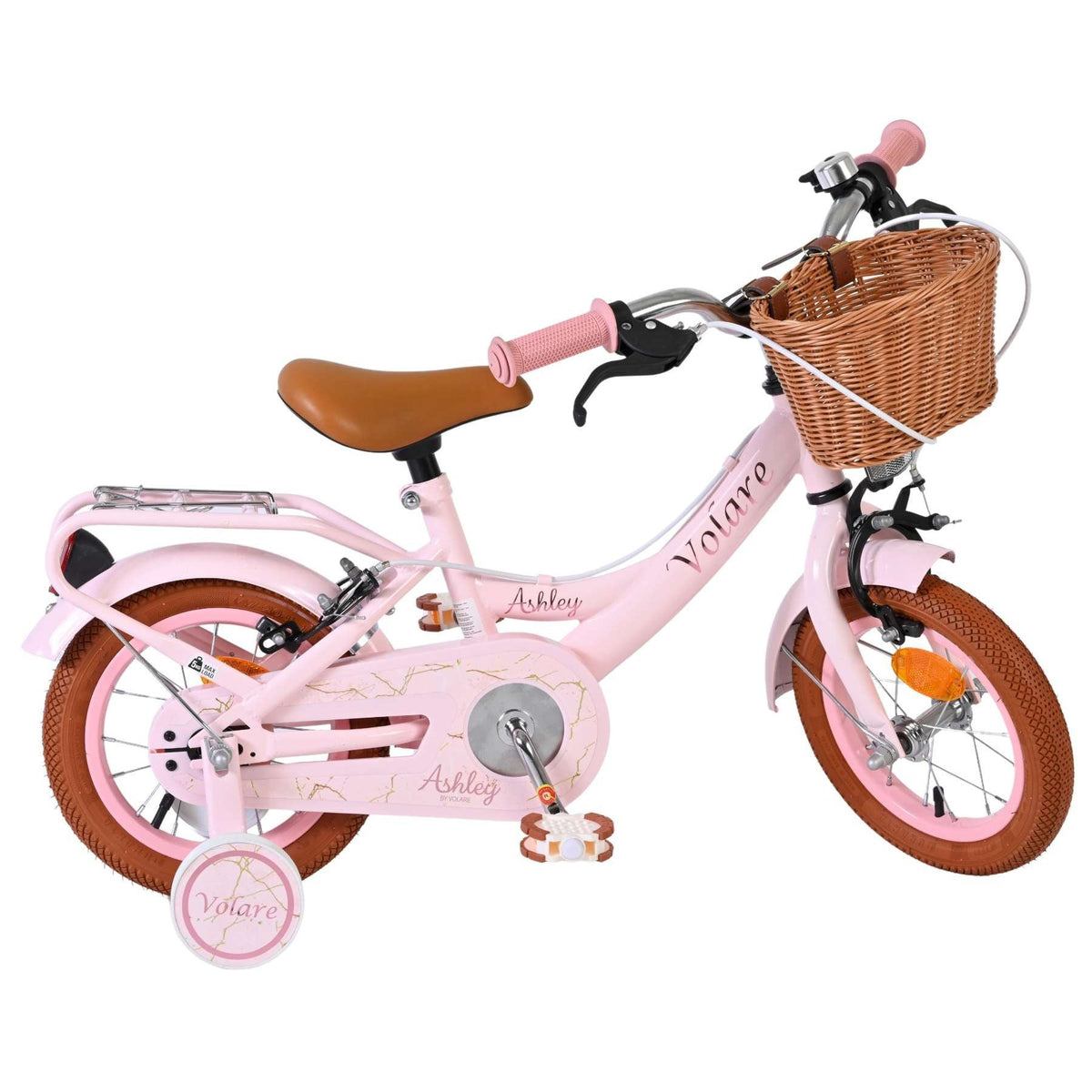 Volare Ashley Children's Bicycle with Training Wheels, Pink