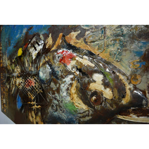Kayoom Metal Mural Fish, Blue