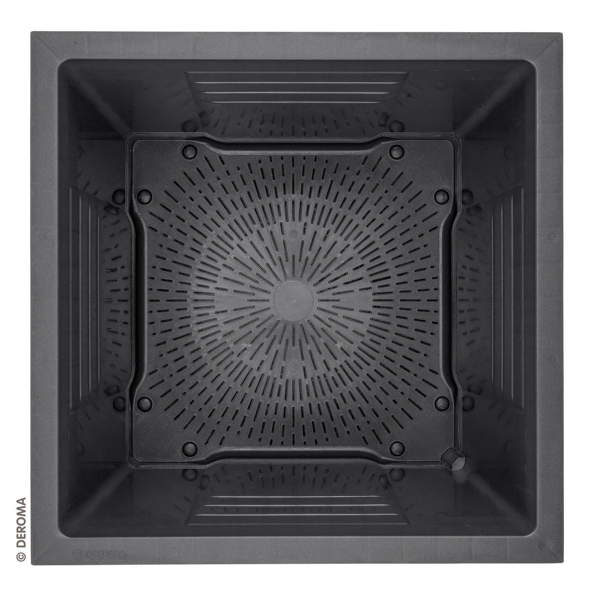Deroma Large Polypropylene Planter Pot, Grey