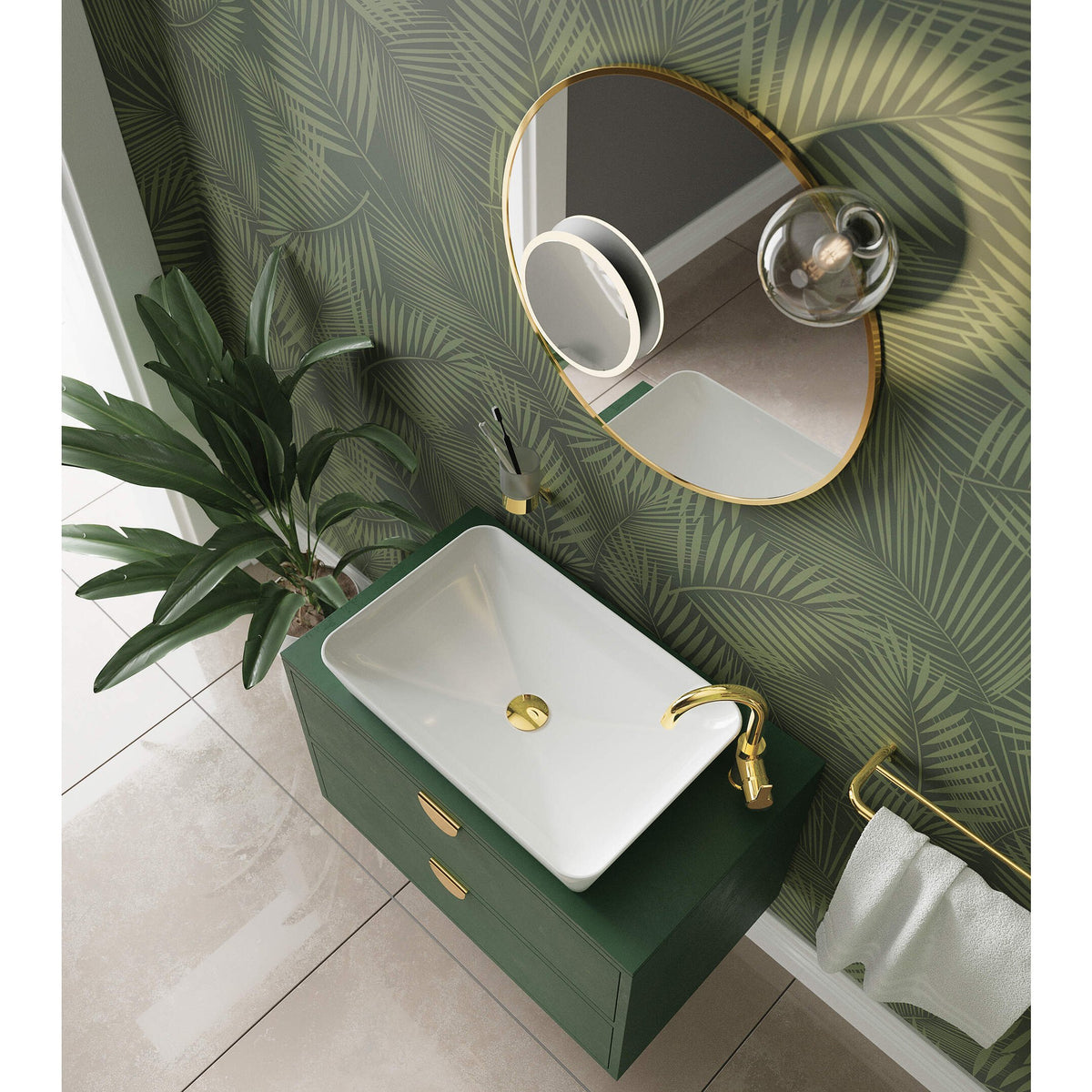Deante Magnetic Led Cosmetic Mirror, Silver
