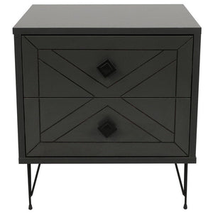 Kalune Design Luna Bedside Table, Black
