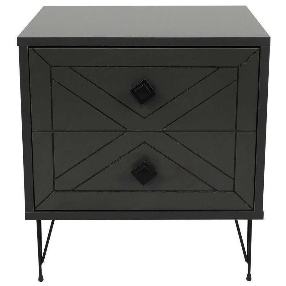 Kalune Design Luna Bedside Table, Black