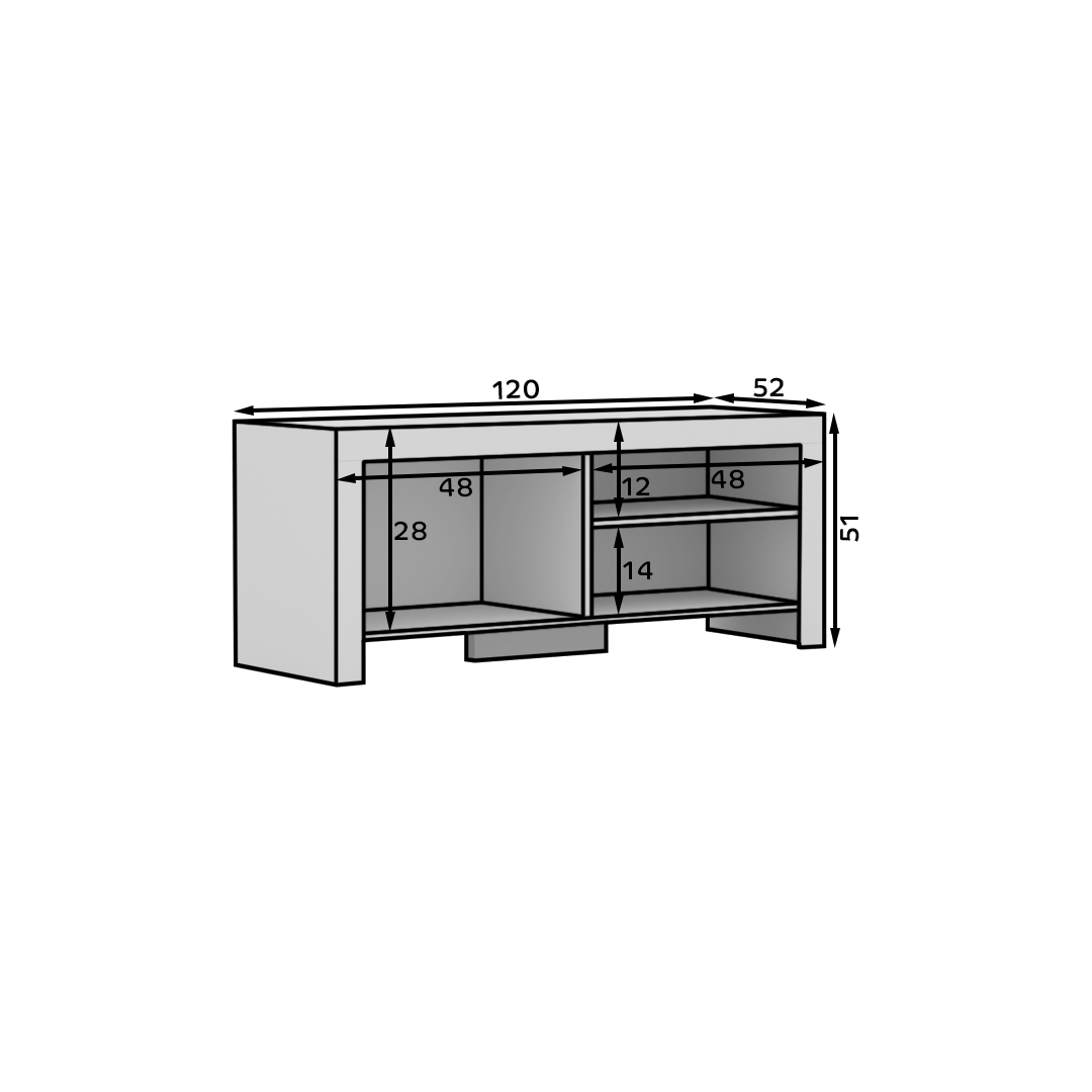 Adrk Cesiro 1D Tv Cabinet, White