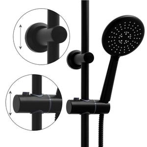 Viking Choice Shower Set, Black, 20 cm Rain Shower with Thermostatic Mixer