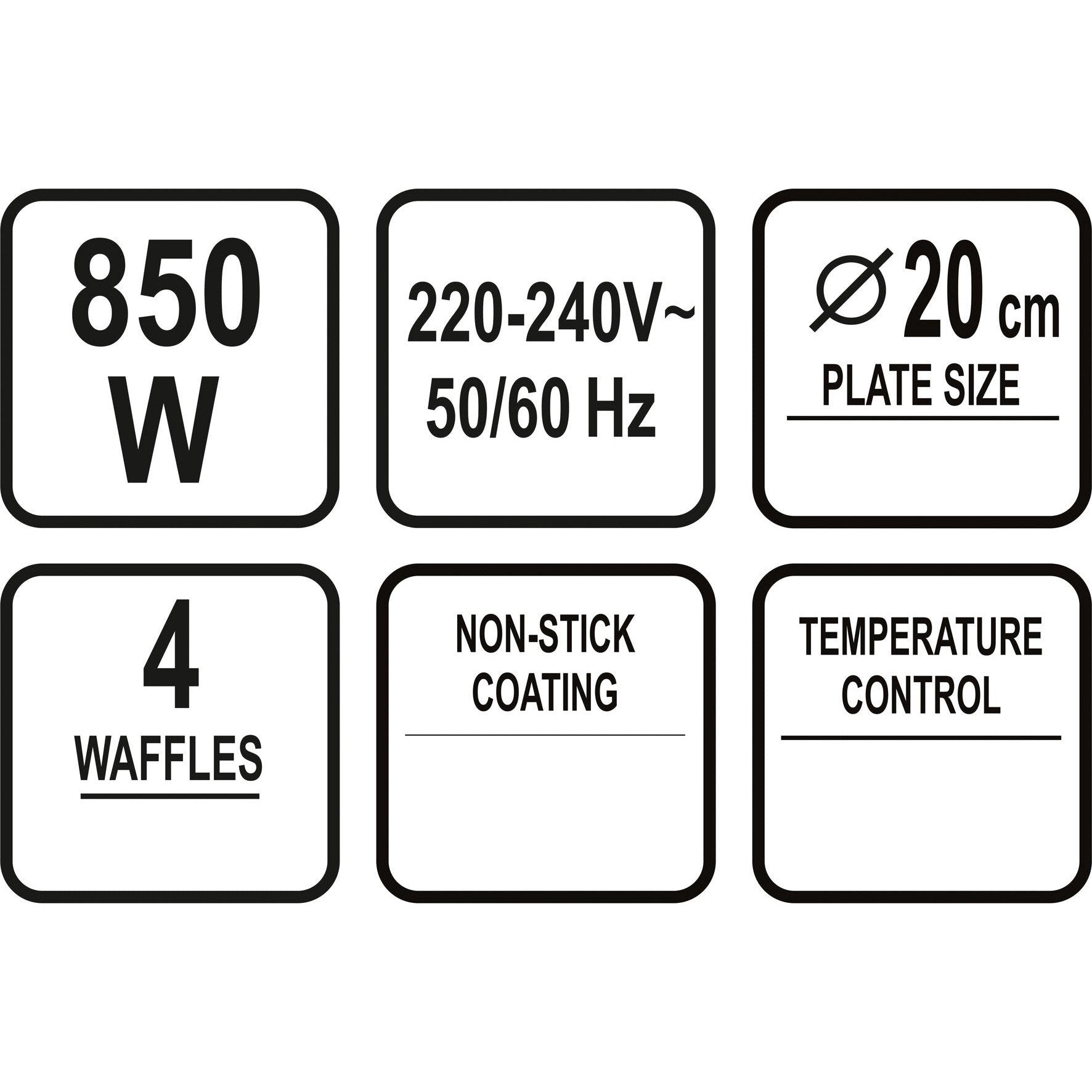 Lund T68011 850W Waffle Maker