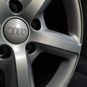 Audi Wheel Center Caps Hub Emblem - 4-Pack - Silver 60 mm