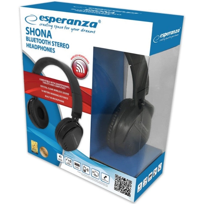 Wireless headphones Esperanza Shona, black