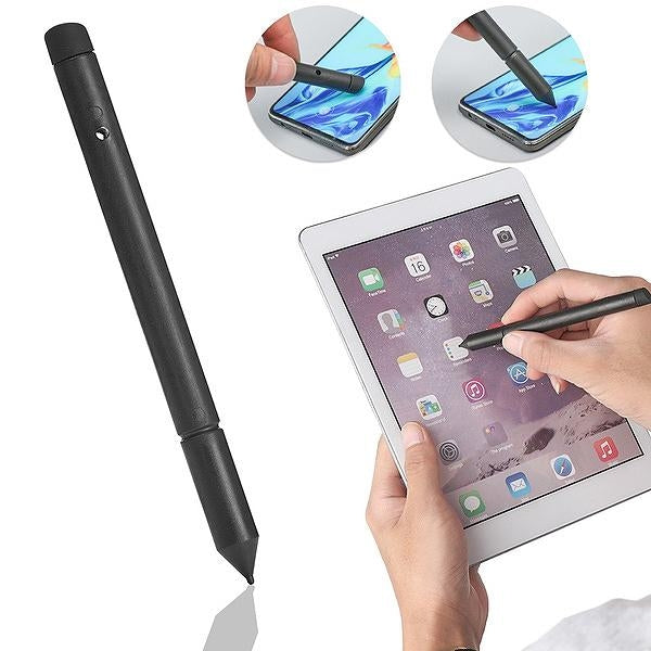 2-Pack 2-in-1 Stylus Touch Pens for Smartphones, Tablets & Drawing Pads - Black
