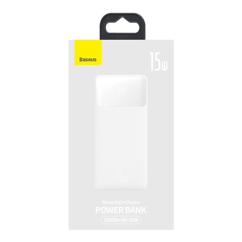 Baseus Powerbank Bipow 30000mAh, 2xUSB, USB-C, 15W White