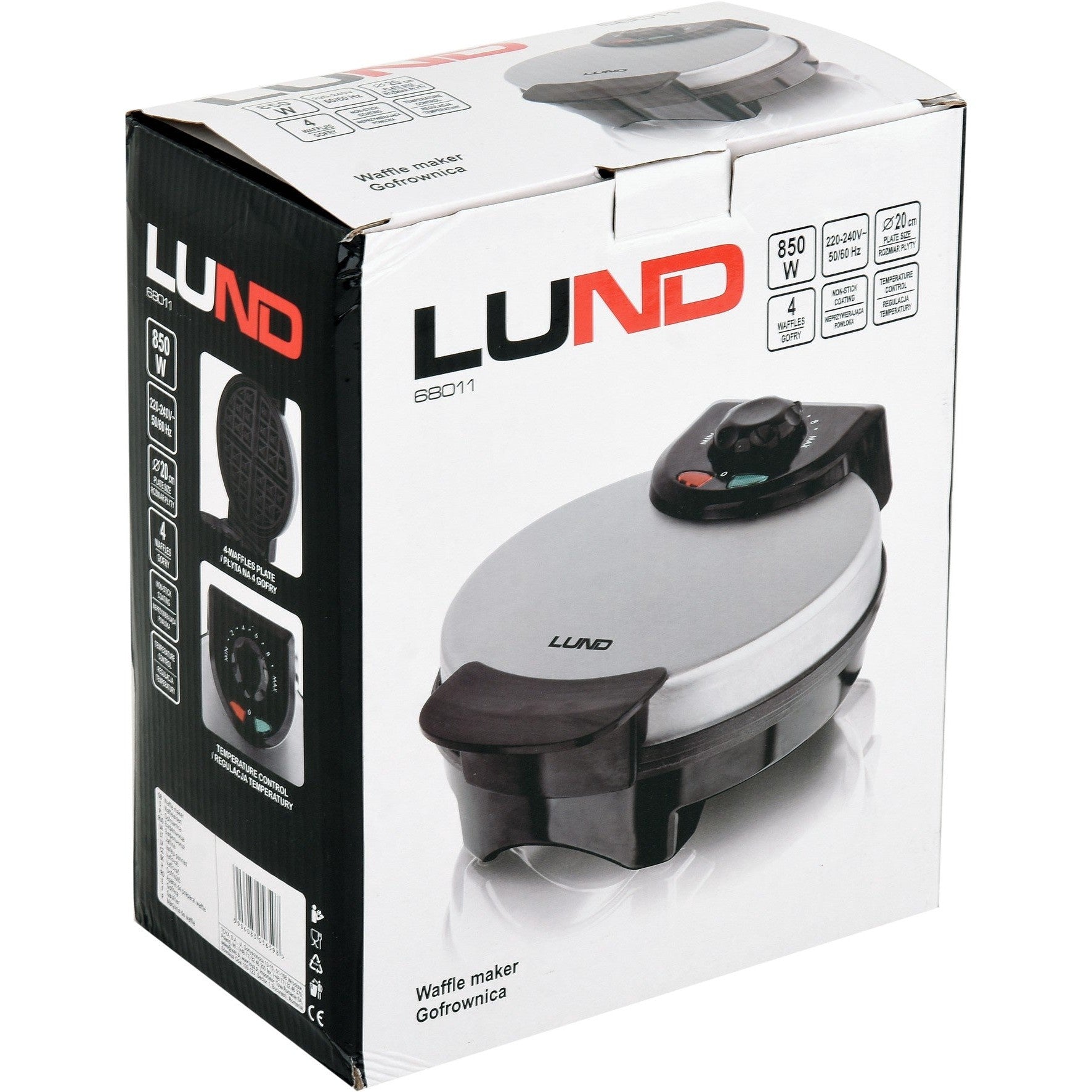 Lund T68011 850W Waffle Maker
