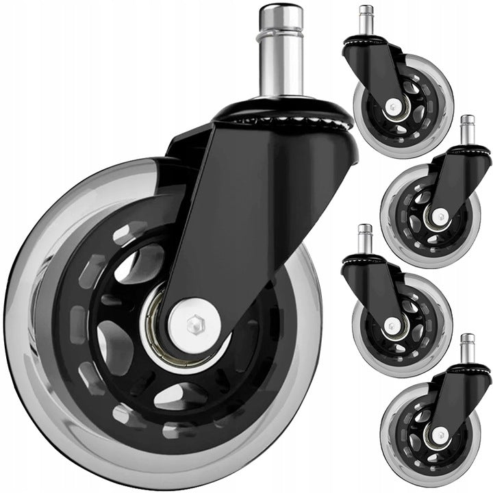 Mt Malatec Office Chair Wheels 5 Pack, Black