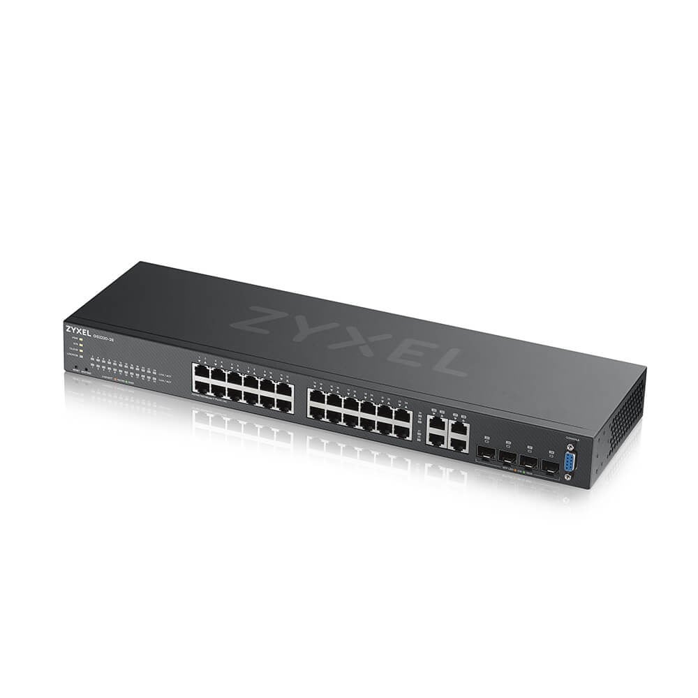 Zyxel GS2220-28 Managed L2 Gigabit Ethernet 24 Port Network Switch, Black