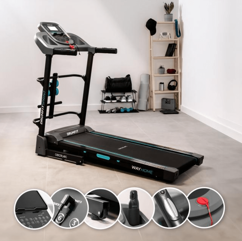 Cecotec foldable treadmill with 1800 W, 17 km/h max, 12 programs