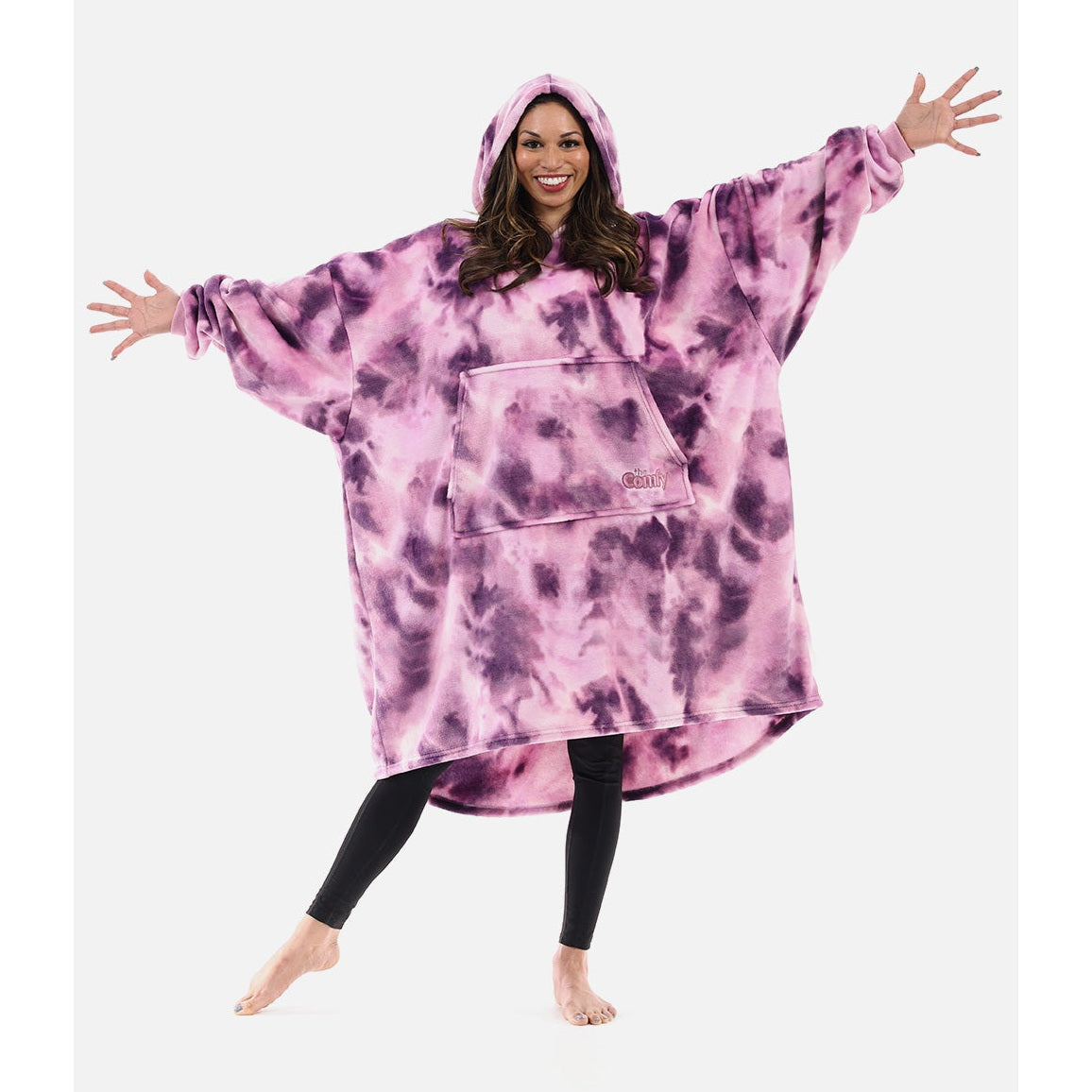 The Comfy Dream Wearable Blanket Hoodie, Purple Tie Dye