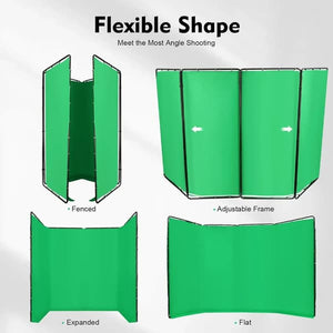Green Screen Backdrop with Stand - 4 x 2.4 m Chroma Key Polyester Background System