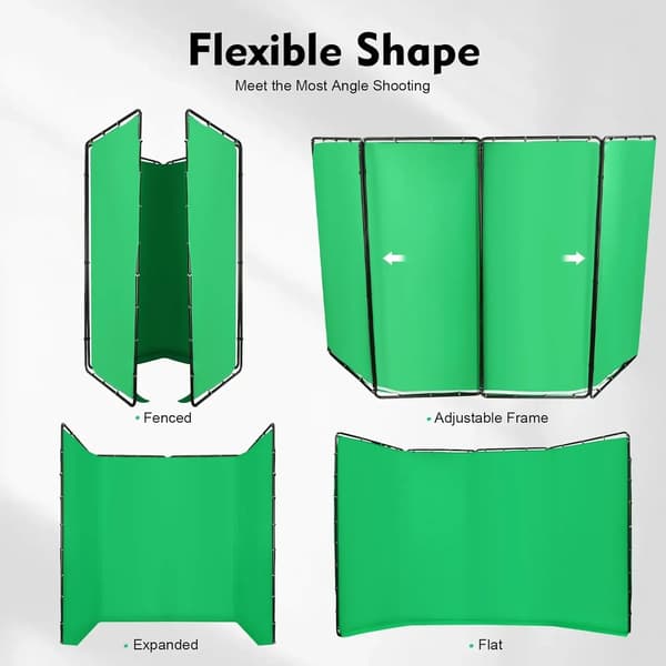 Green Screen Backdrop with Stand - 4 x 2.4 m Chroma Key Polyester Background System