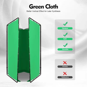 Green Screen Backdrop with Stand - 4 x 2.4 m Chroma Key Polyester Background System