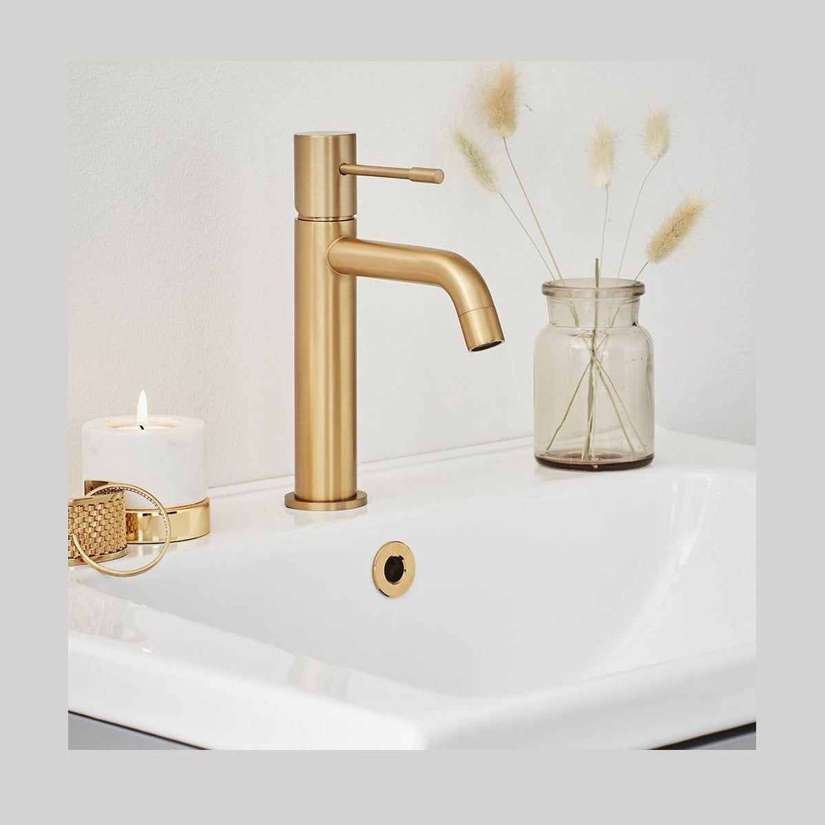Hafa Fine Matte Brushed Brass Basin Mixer
