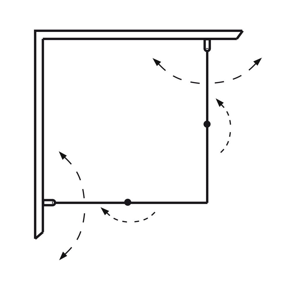 Hafa IglooPro Foldable Shower Corner, 80x80, Black