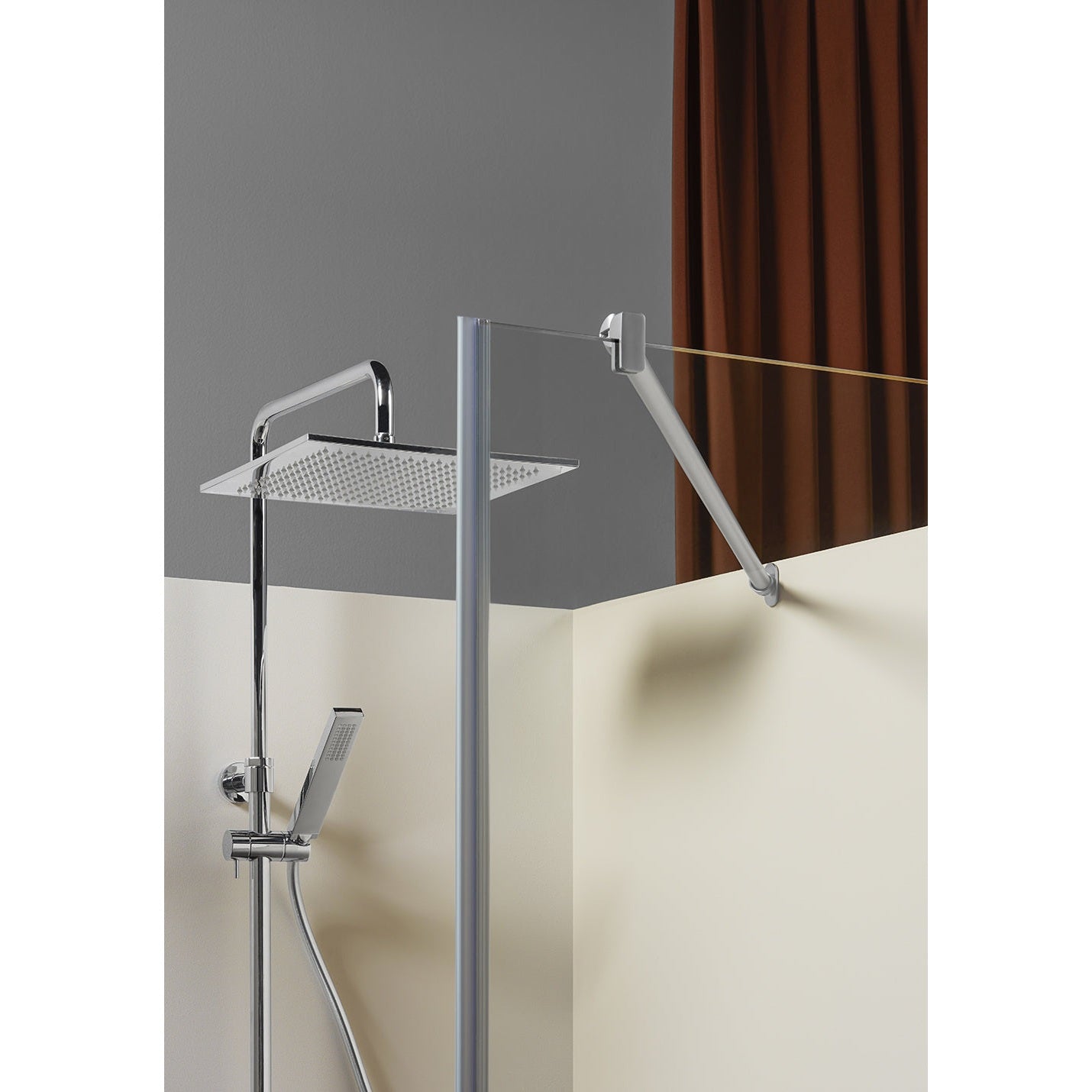 Igloo Pro Straight Shower Corner with Fixed Clear Glass Wall 100x90 Aluminum