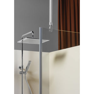 Igloo Pro Straight Shower Corner with Fixed Clear Glass Wall 100x90 Aluminum