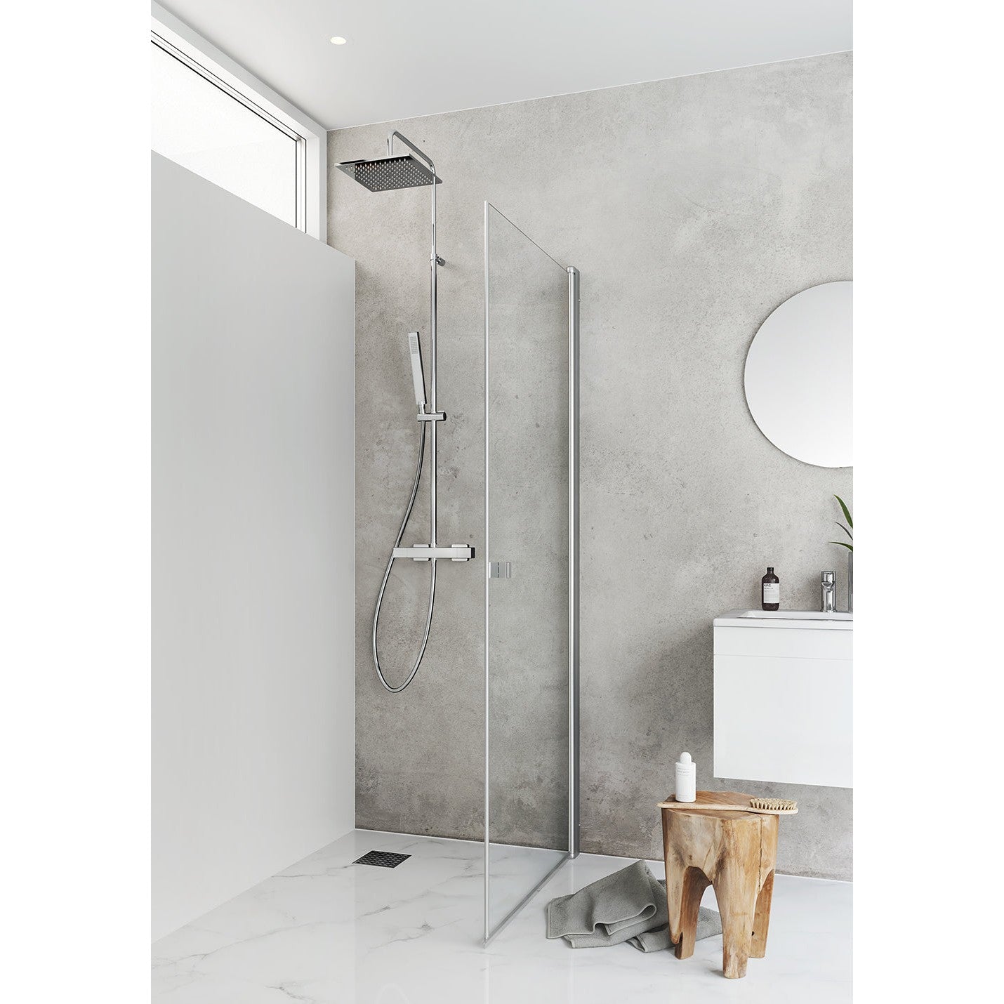 Hafa Igloo Pro Straight Clear 90 Aluminum Shower Door