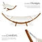 Tectake XXL Hammock for 2 People with Wooden Frame 450x150, White