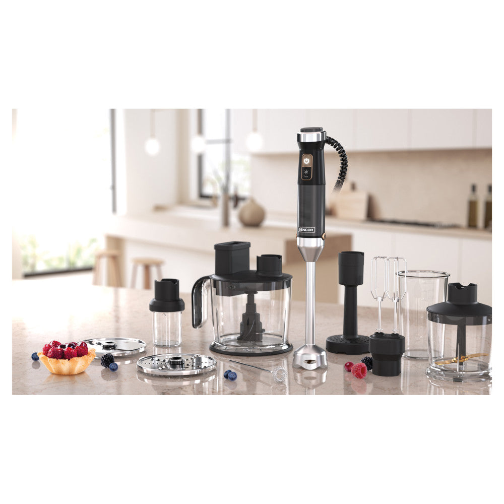 Sencor SHB 6552BK Stick Hand Blender Set with Titanium QuadBlade