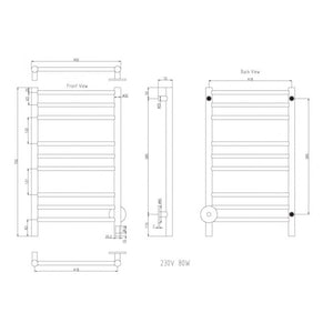 Towel Dryer Strand Stainless Haga HA-750E 450x750 mm