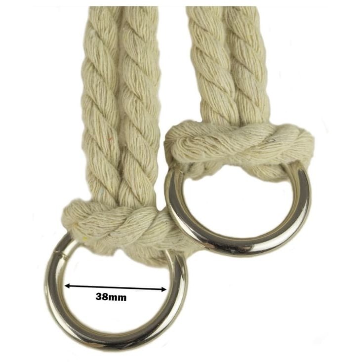Viking Choice Children's Hanging Swing Chair, Wood and Cotton, Cream White
