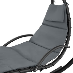 Tectake Kasia Hanging Chair with Sun Canopy, Grey