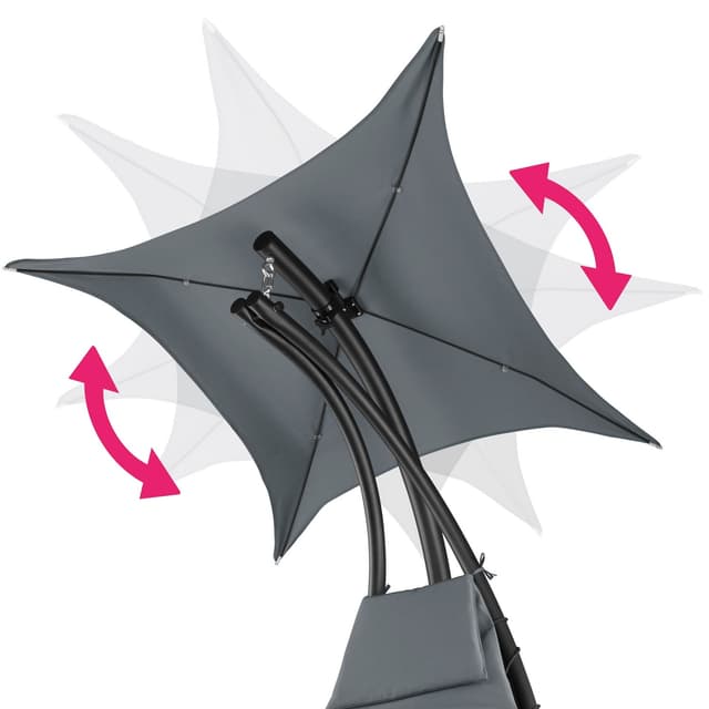 Tectake Kasia Hanging Chair with Sun Canopy, Grey