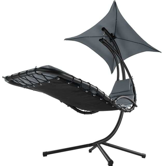 Tectake Kasia Hanging Chair with Sun Canopy, Grey