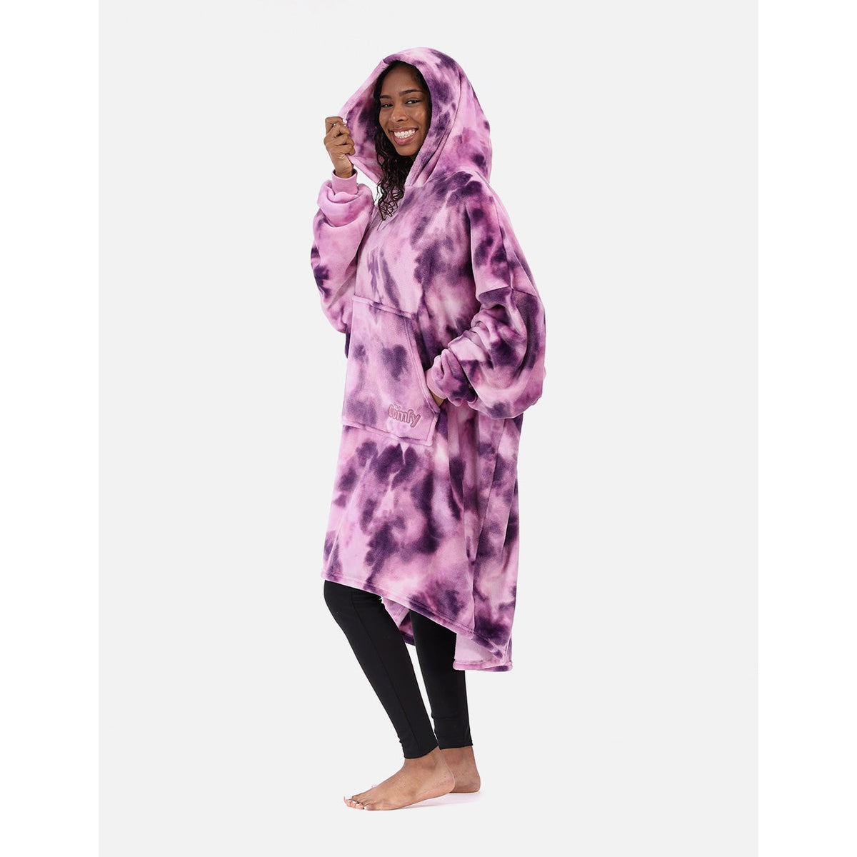 The Comfy Dream Wearable Blanket Hoodie, Purple Tie Dye