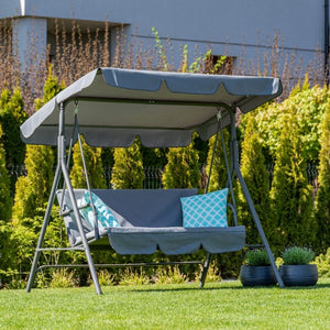 Mirpol Eve 3-Seater Garden Swing, 160 x 110 x 170 cm, Anthracite