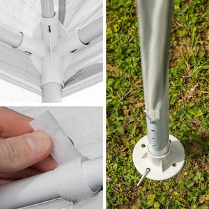 Gazebo 9x3m with 8 Side Panels - White