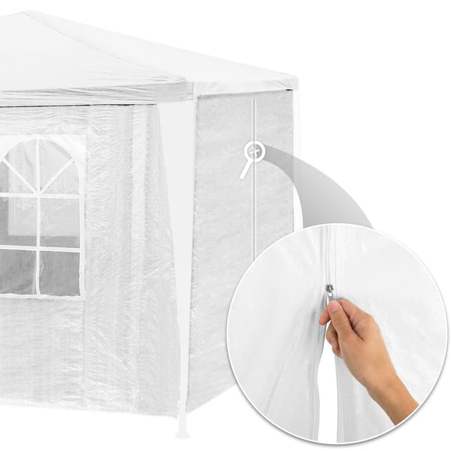 Gazebo 9x3m with 8 Side Panels - White