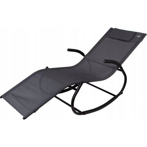 Aktive Garden Rocking Sun Lounger, Black