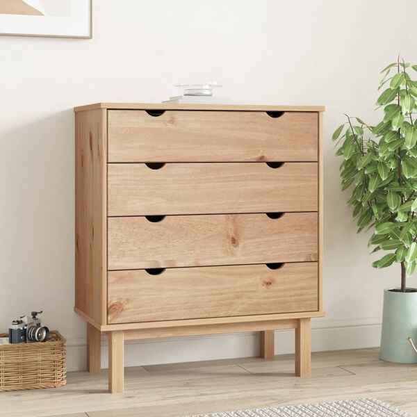 OTTA Drawer Cabinet 76.5x39.5x90cm, Solid Pine