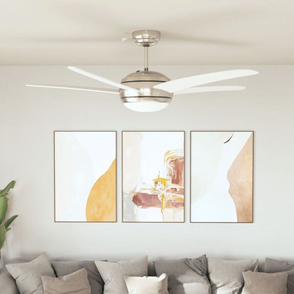 Decorative Ceiling Fan with Light 128 cm, White